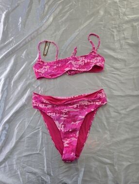 Skims Pink Camo Two-Piece Bikini Set